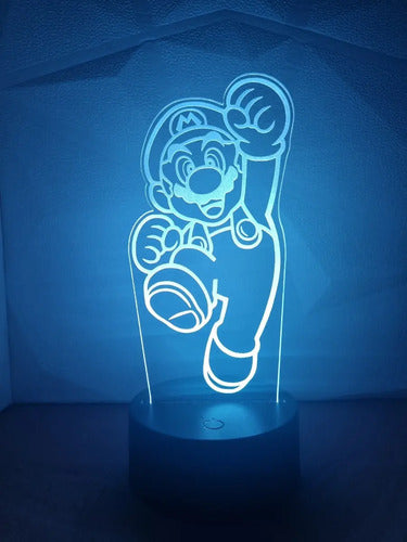 Mario Lampara Led Ilusión 3d Bross Decoración