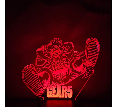 Luffy Gear 5 Risa Lámpara Led Ilusión 3d Fanart Anime