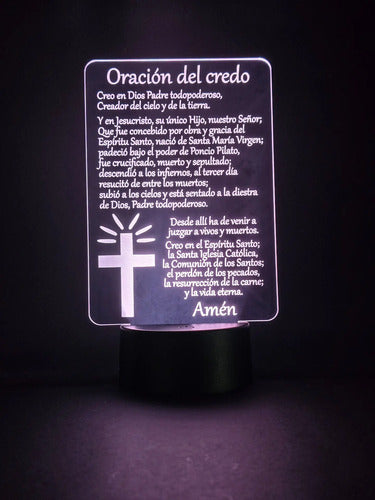 Oración Del Credo Lámpara Led Protección Hogar Decoración