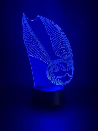 Snitch Dorada Harry Potter Lampara Led Ilusion 3d Hogwarts Negro