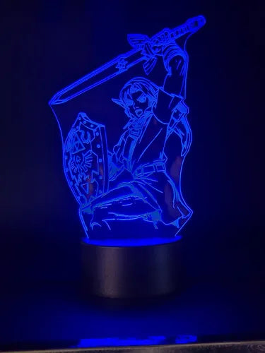Link Legend Of Zelda Espada Maestra Lampara Led Ilusion 3d  Negro
