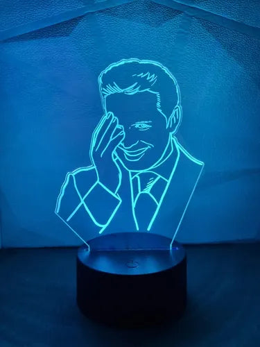 Luis Miguel Fanart Lámpara Led Ilusión 3d Decoración  Negro Otro