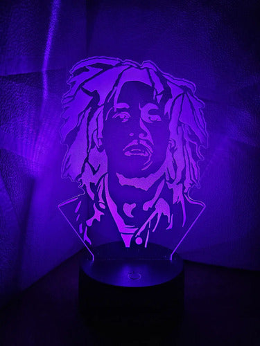 Lámpara Bob Marley Led Ilusión Decoración Fan Art