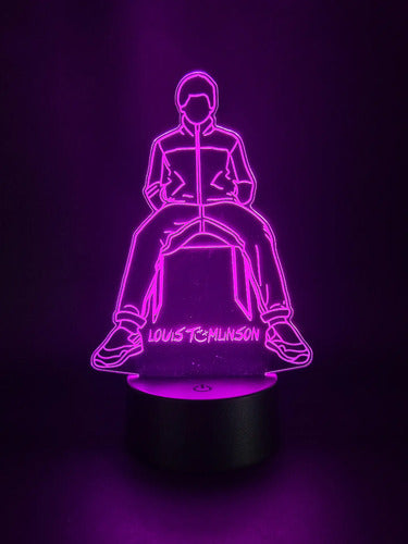 Louis Tomlinson Lampara Led 3d Decoracion One Direction Negro