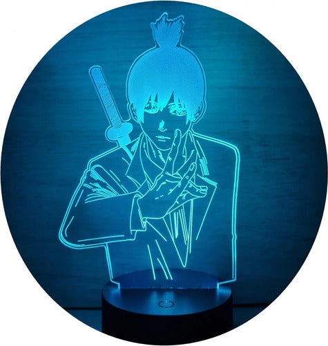 Aki Chainsaw Man Motosierra Lampara Led Ilusion 3d Anime Negro