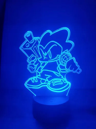 Fnf Pico Lampara Led 3d Personajes Friday Night Funkin Negro