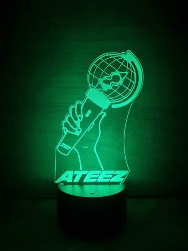 Ateez Lightstick Lightband Lampara Led Ilusion 3d Kpop Luz Negro