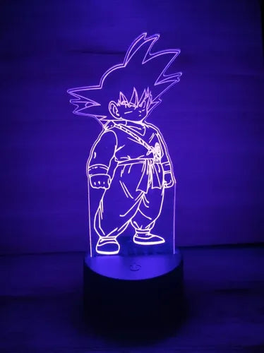 Lampara Led Ilusión 3d Goku Niño Dragon Ball Decoración