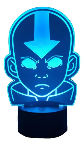Avatar Aang Lámpara Led Ilusión 3d Decoración Luz De Noche Negro