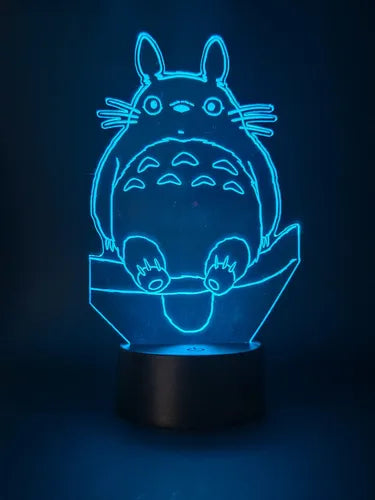 Lampara Led 3d Mi Vecino Totoro Studio Ghibli Negro