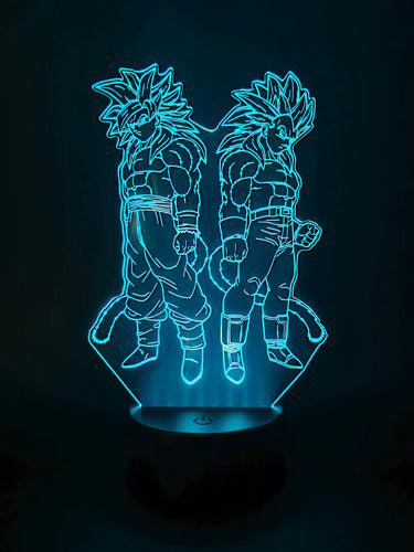 Goku Y Vegeta Ss4 Dragon Ball Gt Lámpara Led Fanart Decoraci Negro