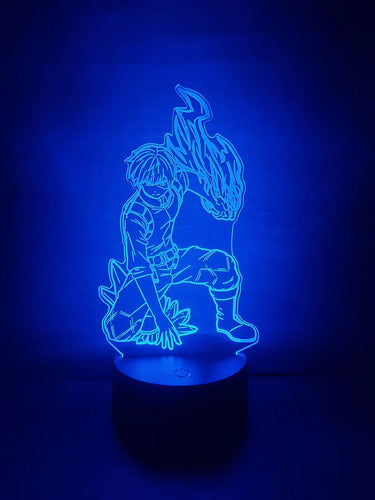 Todoroki Shoto My Hero Academia Bnh Lampara Led Decoracion Negro Verde