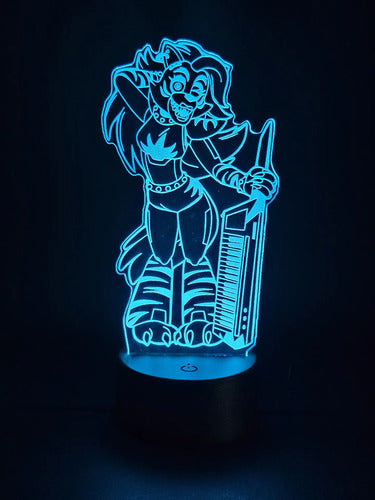 Roxy Fnaf Security Breach  Lámpara Led Ilusión 3d Fanart