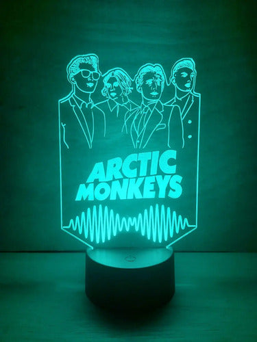 Arctic Monkeys Lámpara Led Ilusión 3d Luz Decoración Rock Negro