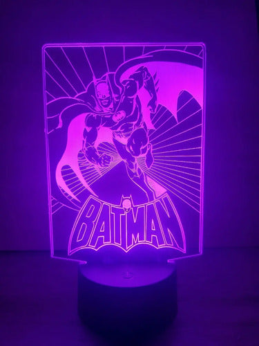 Batman Retro Comic Lampara Led 3d Decoracion Super Heroe Dc