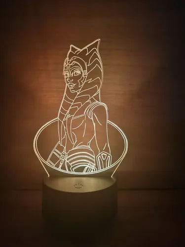 Lámpara Ahsoka Tano Star Wars Led Decoracion Fan Art