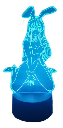 Lampara Led 3d Bunny Girl Mai Sakurajima Seishun Buta Yarou