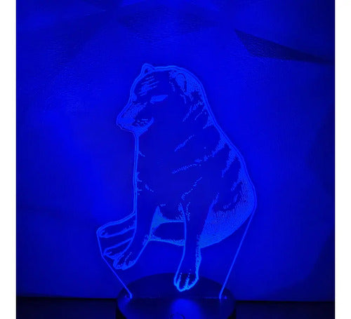 Cheems Perrito Ansiedad Lámpara Led Ilusión 3d Fanart