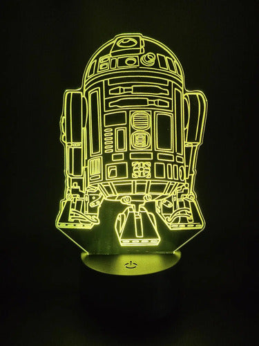 Lámpara R2d2 Arturito Star Wars Led Decoración Fan Art