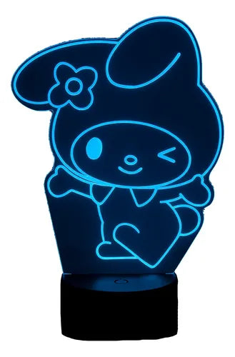Lámpara My Melody Led Ilusión Decoración Fan Art Hello Kitty