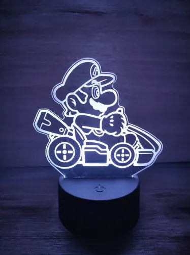 Lampara Led Ilusión 3d Mario Kart Decoración