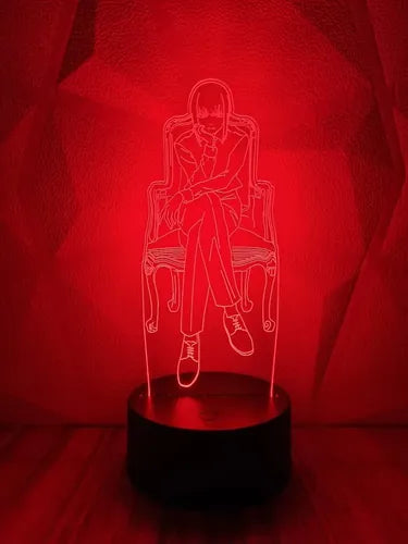 Makima Chainsaw Man Motosierra Lampara Led Ilusion 3d Anime Negro