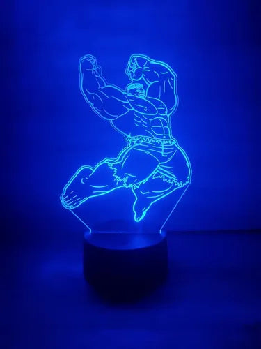 Hulk Lámpara Led Ilusión 3d Fanart Comic Marvel Negro