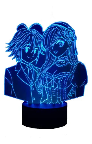 Lámpara Meliodas Y Elizabeth 7 Pecados Decoración Fanart
