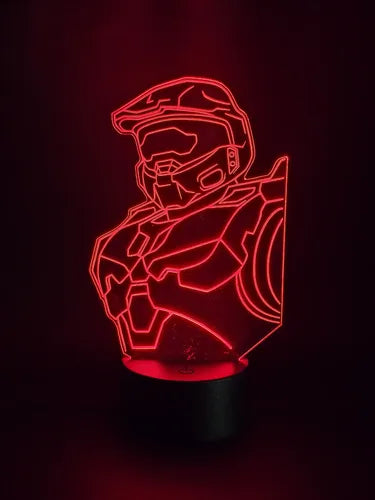Halo Chief Master Lámpara Led Fanart Game Decoracion