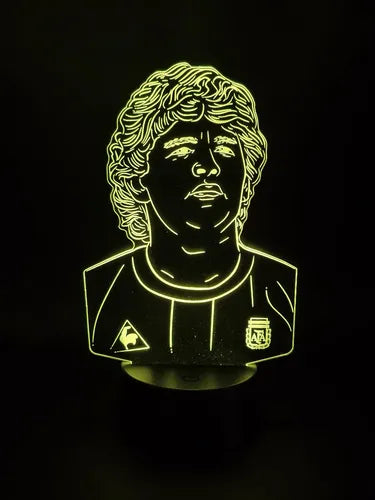 Diego Maradona Lampara Led Decoración Fan Art Edición