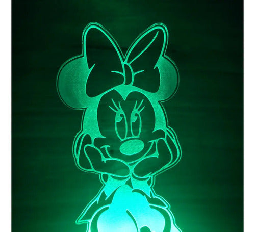 Minnie Sentada Risueña Infantil Lámpara Led Animado Artline
