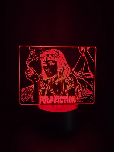 Lampara Led Pulp Fiction Decoración Ilusion 3d