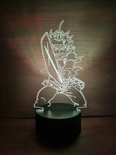 Asta Black Clover Lámpara Led Ilusión 3d Fan Art Decoración