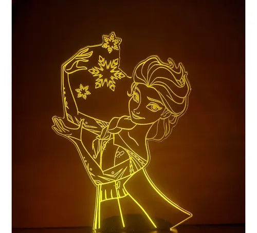 Lámpara Led Princesa Elsa Frozen Fan Art Decorativa