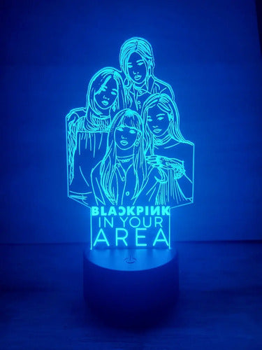 Black Pink Lampara Led Ilusion 3d Kpop K-pop Decoracion