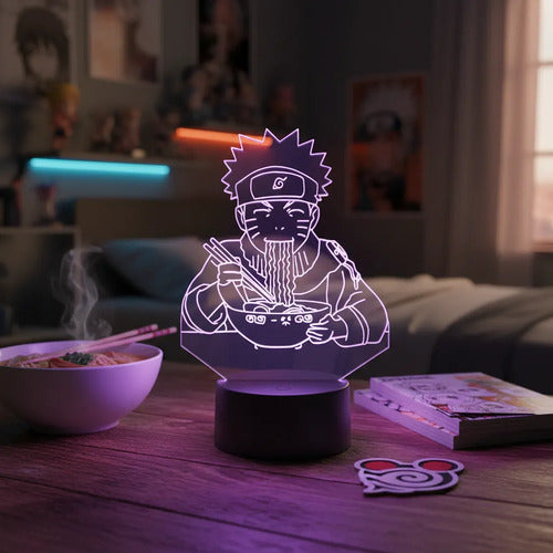 Lampara Led Ilusión 3d Naruto Ramen Decoración Anime