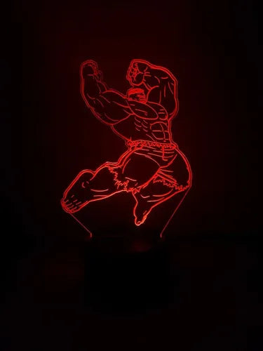 Hulk Lámpara Led Ilusión 3d Fanart Comic Marvel Negro