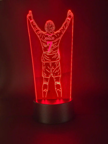 Lámpara Cristiano Ronaldo Celebra Ilusión Decoración Fan Art