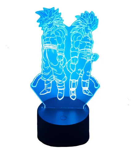 Goku Y Vegeta Ss4 Dragon Ball Gt Lámpara Led Fanart Decoraci Negro