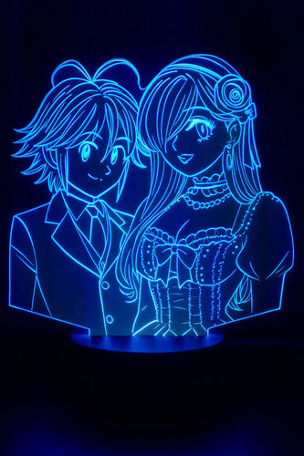 Lámpara Meliodas Y Elizabeth 7 Pecados Decoración Fanart