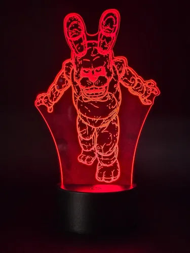 Bonnie Five Nights At Freddy's Lámpara Led 3d Fnaf Led Negro Morado
