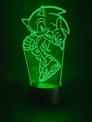 Sonic Dedo Lámpara Led Fanart Decorativo Infantil Negro