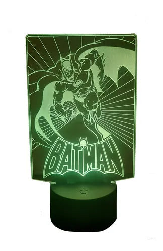 Batman Retro Comic Lampara Led 3d Decoracion Super Heroe Dc