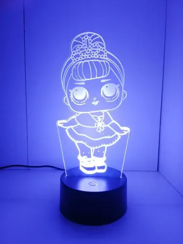 Lampara Led 3d Muñeca Lol Surprise
