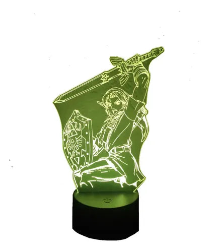 Link Legend Of Zelda Espada Maestra Lampara Led Ilusion 3d  Negro