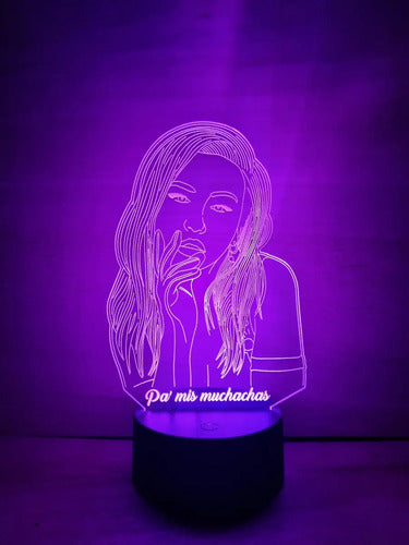 Christina Aguilera Lámpara Led Ilusión 3d Fanart Negro