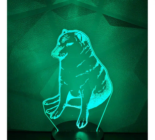 Cheems Perrito Ansiedad Lámpara Led Ilusión 3d Fanart