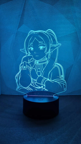 Lámpara De Mesa Sousou No Frieren Maga Elfa Negro Transparente