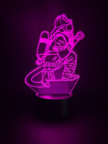 Bombero Lampara Led Ilusion 3d Fanart Decoracion Regalo
