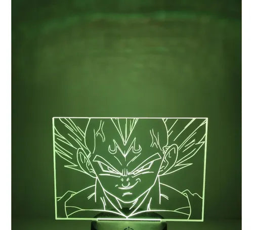Lámpara Led Vegeta Majin Cara Dragonballz Fan Art Decorativa